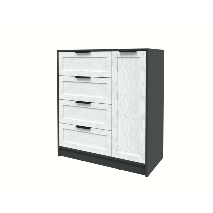 Тумба Тренд КТ-Т90 (Антрацит ЛДСП/ Дуб полярный ЛМДФ) Ш900 В1020 Г451